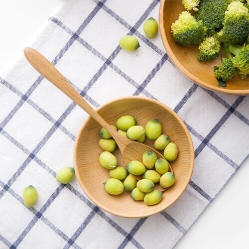 Creative Japan Style Natural Eco-Friendly Solid Wood Frost Children Bowls 4.5 Inch Tableware Food Container High Quality Bowl