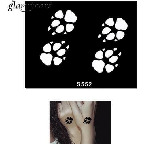 Cool 1 Piece Small Indian Henna Tattoo Stencil Health Body Art Cartoon Cats Paw Pattern Design Tattoo Stencil Sexy Product S552