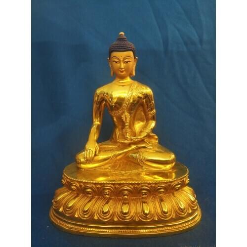 TOP GOOD WHOLESALE BUDDHA STATUE # LARGE # TIBETAN BUDDHISM VAJRA BUDDHA FULL GOLD-PLATED BRASS STATUE # HOME TALISMAN