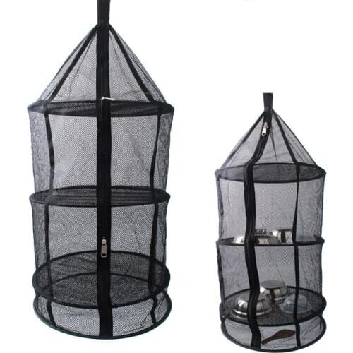 Layers Hanging Basket with Zipper Folding Dry Rack Herb Drying Net Dryer Bag Mesh For Herbs Flowers Buds Plants tableware fruits