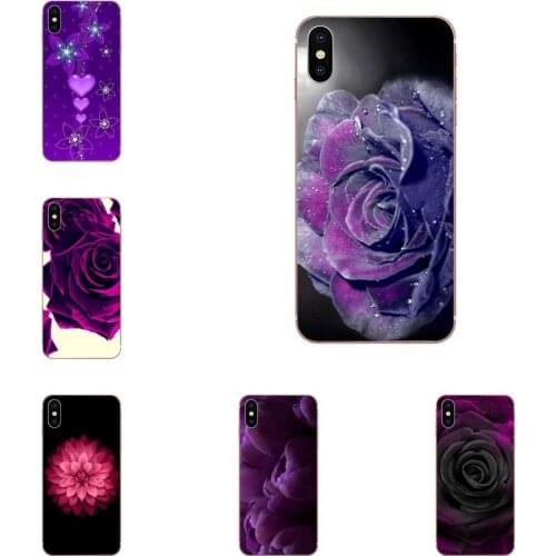 Soft Mobile Phone For Xiaomi Mi A1 A2 A3 CC9 CC9E 9T mi10 mi9 mi8 pro lite SE Beautiful Dark Purple Flowers Pattern