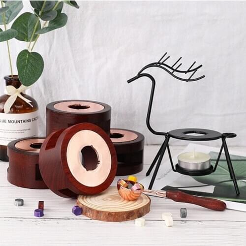 1/2Pcs/Set Wax Seal Kit Candle Furnace Melting Wood And Metal Spoon For Wax Sealing Stamp Minimalist Stove DIY Crafts Tool