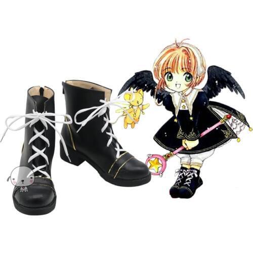 New Card Captor Sakura SAKURA CARDCAPTOR black Shoes Cosplay Boots