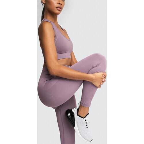 New Fashion Solid Yoga Leggings Seamless High Waist Compression Tights Slim Push Up Scrunch Butt Leggings Gym Sportwear Fitness