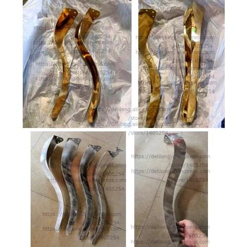 Gold Stainless steel furniture legs 67cm chair leg snake style 2 pieces sofa foot