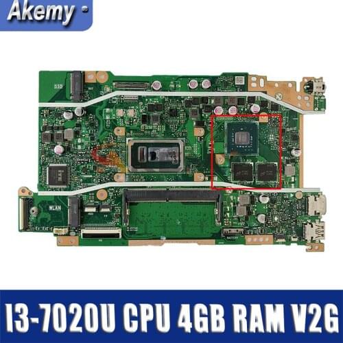 X409UJ original motherboard with I3-7020U CPU 4GB RAM V2G Akemy For ASUS X409 X409U X409UJ laptop mainboard motherboard test ok