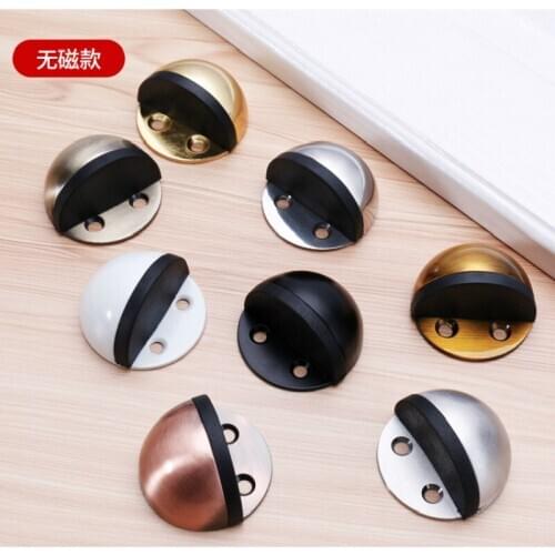 Stainless Steel Rubber Door Stops Non Punching Sticker Hidden Door Holders Catch Floor Mounted Nail-free Door Stop