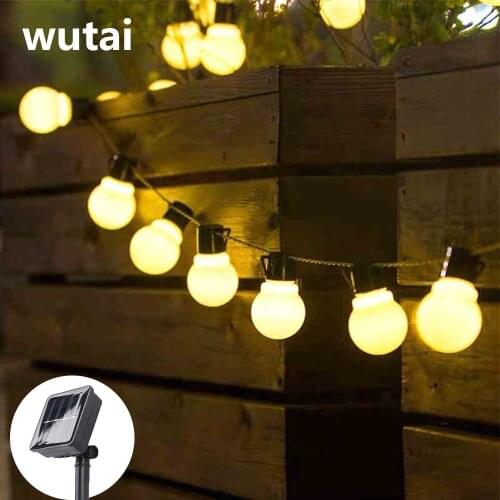 Solar Power LED Christmas Fairy String Light With 10/20/38 Globe Bulbs Garland Garden Party Wedding Yard Outdoor Decoration Lamp