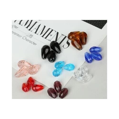 Diy handmade beaded drop-shaped glass crystal beads earrings bracelet jewelry accessories material 10pcs / bag