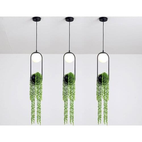 Nordic Plant Pendant Lights Modern Led Hanging Lamps For Living Room Decoration Bedroom Bar Lighting Home Decor Light Fixtures
