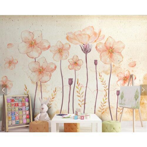 Watercolor pattern Hand-painted modern flowers wallpaper living room kids bedroom TV sofa wall bar murals papel de parede