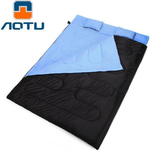 Aotu Winter Couple Warm Sleeping Bag Outdoor Camping Adult Tent Sleeping Bag Pillow Cross-border Hot Sale AT6119