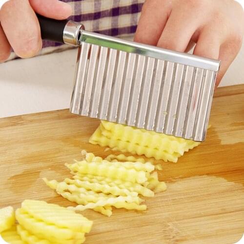 Spiral Knife Potato Crinkle Cutter Stainless Steel Wave Knife Fruits Vegetable Slicer Kitchen Accessories Tornado Potato Cutter