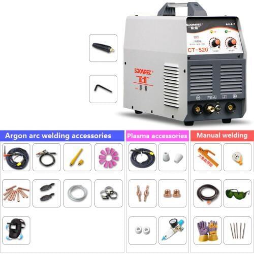 220V ARC Plasma Cutter Welding Machine CT520 TIG/MMA 3 In 1 Welder +Accessories Plasma Cutting Cutter Inverter DC welder