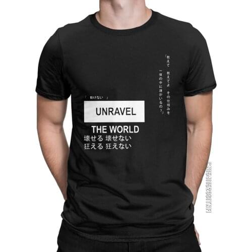 Unravel Tokyo Ghoul Anime Kaneki T Shirts For Men 100% Cotton Novelty T-Shirts Crewneck Tees Classic Tops New Arrival