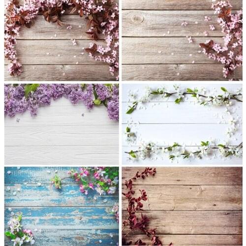 SHENGYONGBAO Vinyl Custom Photography Backdrops Flower and wood Planks Theme Photography Background DST-1019