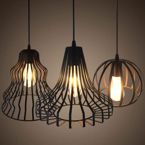 Vintage Iron Birdcage Pendant Light Bedroom Kitchen Hanging Lamps Bar Lamp Retro Nordic Living Room Dining Room Light Fixtures