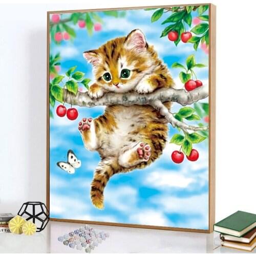 Cute Cat Cross Stitch New Embroidery Small Living Room Bedroom Dining Room Small Embroidery Handmade Thread Embroidery