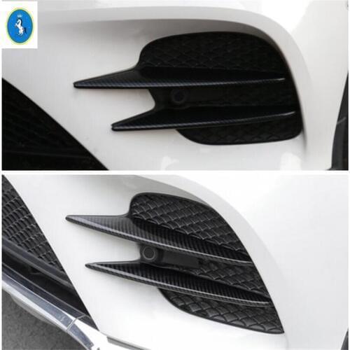 Yimaautotrims Auto Accessory Front Bumper Fog Lights Lamp Eyelid Eyebrow Cover Trim Fit For Mercedes Benz GLC X253 2015 - 2019