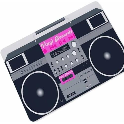 Funny Novelty Music Boombox Disc Welcome Door Mat Rubber Floor Entrance Rug Carpet Cool Modern Doormat Bathroom Home Decor 50x80