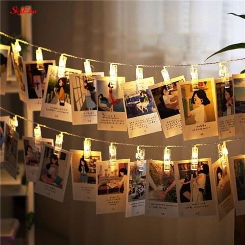 1.5/3/6M Card Photo Clip String Battery Christmas String Light Courtyard Garden Home Party Photo wall decoration 5ZMM247-249