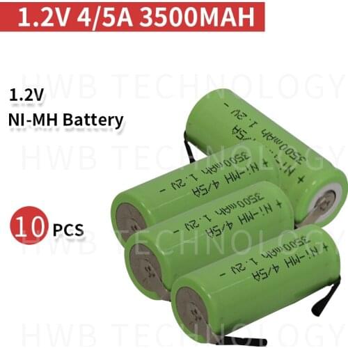 10 PCS/lot KX Original New 1.2V 4/5A 3500mAh Ni-Mh 4/5 A Ni Mh Rechargeable Battery With Pins Free Shipping