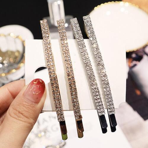2Pcs/Set Women Girls Shiny Crystal Rhinestones Hairpins Barrettes Hair Clips Hairstyle Design Styling Tool Hair Accessories