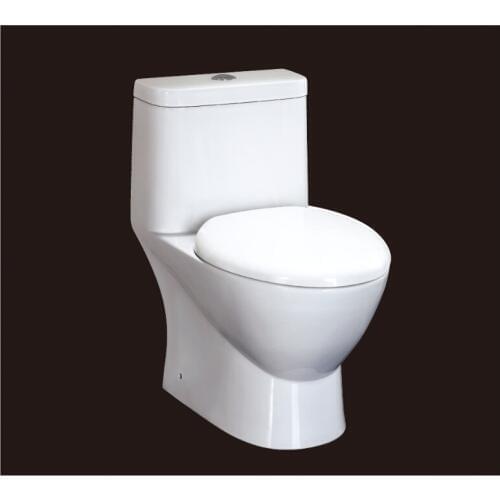 2016 new style water closet one piece S-trap ceramic toilets with PVC Adaptor and soft close seat cover AST346 CE UPC cerificate