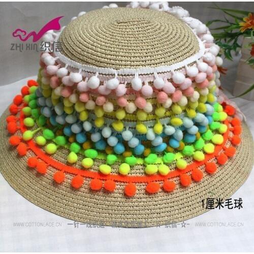 40Yards Pom Pom Lace Trim Ball 10mm Mini Pearl Pompom Fringe Ribbon Tassel Sewing Lace Knitted Fabric Handmade Craft Accessories