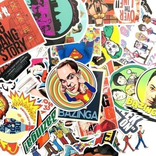 50pcs The Big Bang Theory Cartoon Stickers TV Series For Luggage Car Laptop Notebook Decal Fridge Skateboard Sticker LD