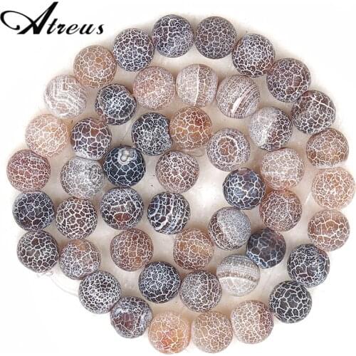 6 8 10mm Natural Onyx Stone Beads Cracked Dream Fire Dragon Veins Agates Round Loose Beads For Jewelry Making DIY Bracelets