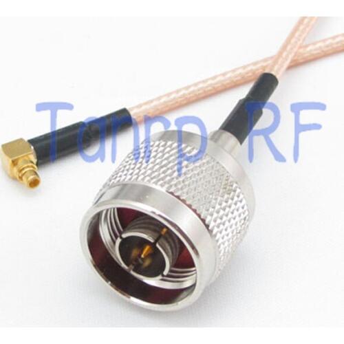 6in MMCX male plug right angle to N male plug RF adapter connector 15CM Pigtail coaxial jumper cable RG316 extension cord