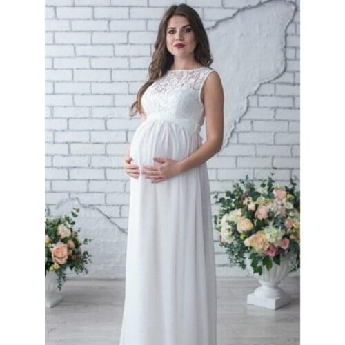 White Lace Bodysuits Dresses For Photography Maternity Photography Props Long Dress With Bodysuit Pregnancy Photo Shoot Gown