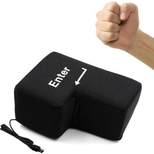 2017 USB Big Enter Key Button for Programmer Desktop Nap Pillow Fidget Toy for Office&home Relax Kids Gift Toy Christmas Spinner