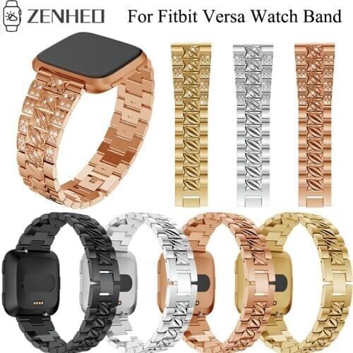 Alloy Bracelet Strap For Fitbit Versa Smart Watch Band Screwless Replacement Metal Watchband Wrist Band Accessories