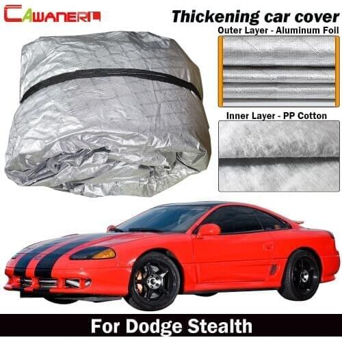 Cawanerl For Dodge Stealth Thick Cotton Car Cover Waterproof Anti-UV Sun Shield Rain Hail Snow Prevent Outdoor Car Cover