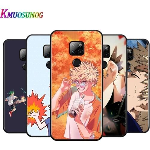 Black Cover Boy Baku Katsuki for Huawei Mate 30 10 20 X 5G Lite P Smart Z S Pro Plus 2021 2020 2019 2018 Phone Case