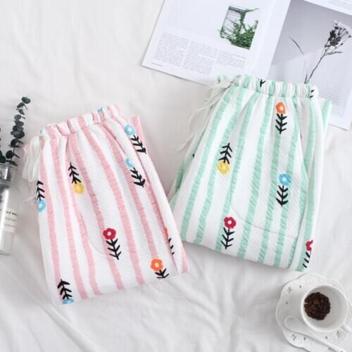 Home pants cotton womens trousers thickened home pants air layer cotton three-layer warm quilted plus size Sleep Bottoms пижама