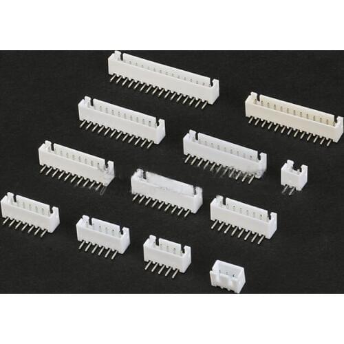 Free shipping 20pc XH2.54 male Curved Pin Header 2P-16P Connector plug Male spacing 2.54mm Right Angle