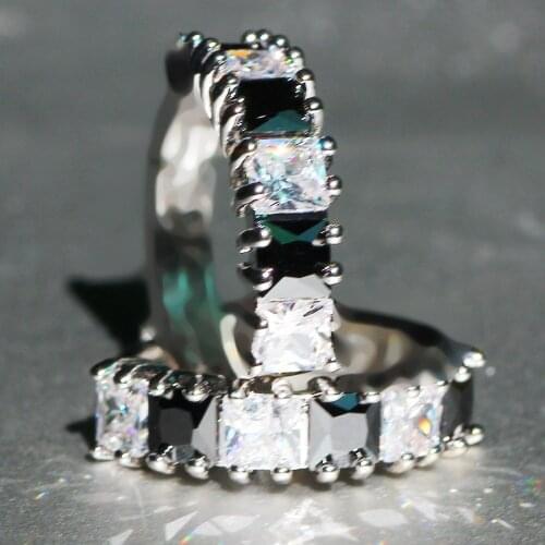 YaYI Fine Jewelry White Natural Moissanite Gemstones Zirconia Silver Color Wedding Party Hoop Ear Stud Precious Tassel Earrings