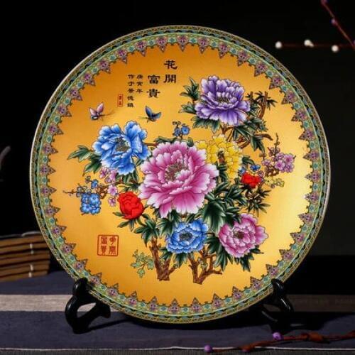 Exquisite Chinese Handmade Porcelain Antique Imitation Plate Painted With Beautiful Flower and Bird No.3