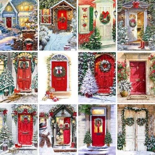 GATYZTORY 60x75cm Frame Painting By Numbers For Adults Children Christmas Landscape Oil Picture By Number Modern Home Wall Decor