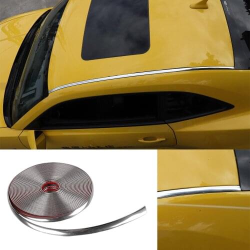 Chrome Soft Glue Top Roof Trim Moldings Kit For Chevrolet Camaro 2010-2015 Exterior Car Assessoires