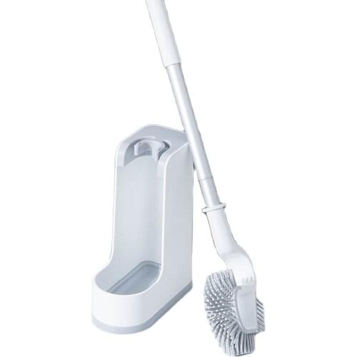 Toilet Brush Round 360 Degree No Dead Angle Wall-Mounted Long-Handled Brush Silicone Soft Brush Bathroom Cleaning Tool