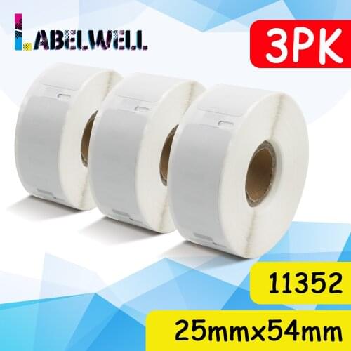 Labelwell 3Roll 11352 Label Roll Compatible Dymo Thermal Paper LW 11352 LW11352 For DYMO LabelWriter 450/450 Turbo 4XL 450 DUO
