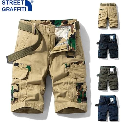 2021 Men Summer New Tactical Cotton Cargo Shorts Men Streetwear Pockets Shorts Men Casual Fashion Loose Camouflage shorts 28-38