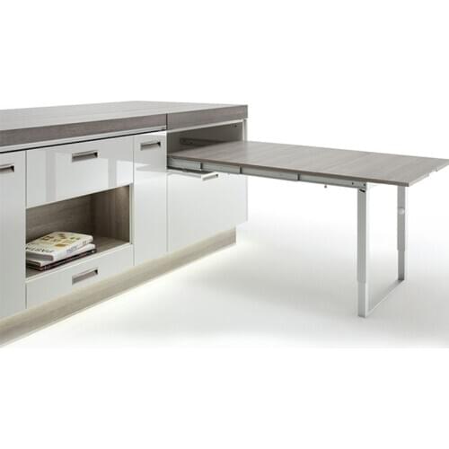 Custom made Expand Kitchen Island with Drawer White Extendable Dining Table