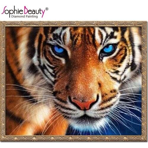 Sophie Beauty Square Diy 3d Diamond Embroidery Kits Painting Picture Rhinestones Cross Stitch Diamond Mosaic Tiger Animals