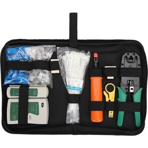 10Pcs/Kit Network Repair Tool Kit RJ45 RJ11 RJ12 Cat5 Network LAN Cable Tester RJ45 Crimper Crimping Pliers hand Tool set