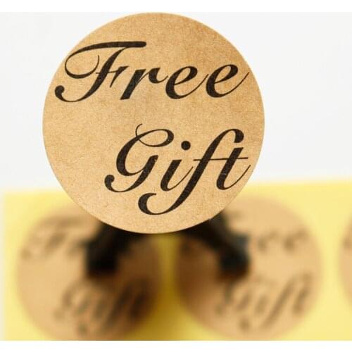 600pcs Retro Free Gift Kraft Paper Stickers DIY Party Gift Wrapping Seal Sticker Round Decoration Packaging Baking Gift Sticker